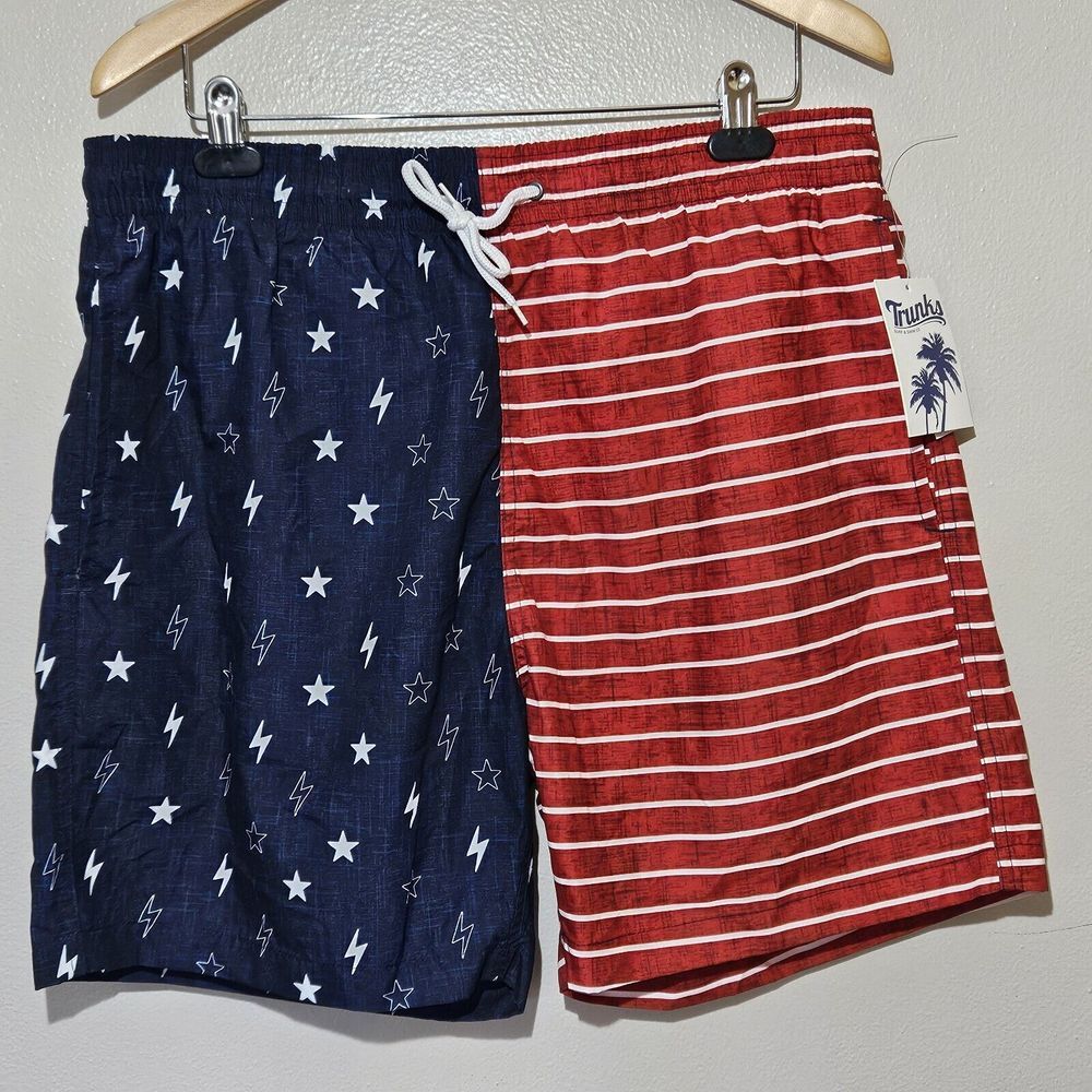 Trunks Surf & Swim Co. Men's Swim Trunks/Shorts SANO 6 Swim Short Lightning Flag